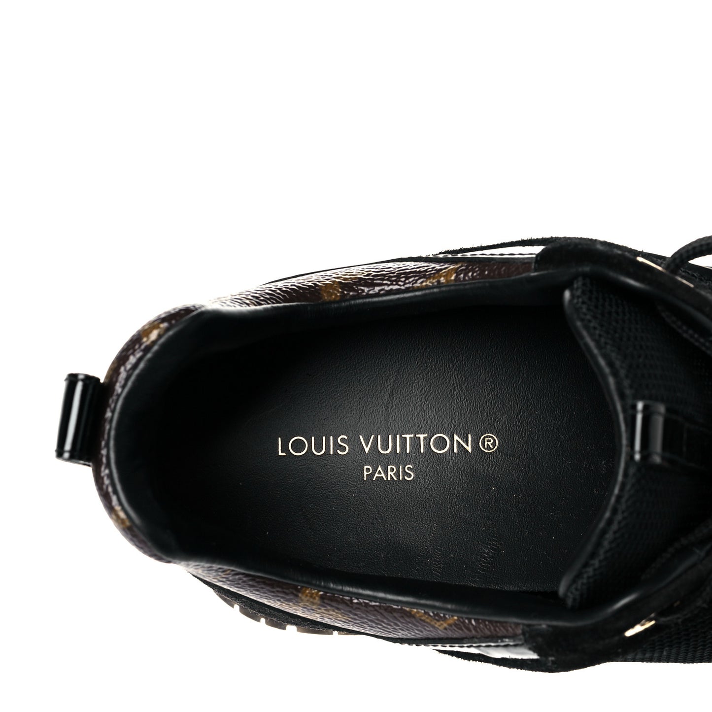 Suede Monogram Run Away Sneakers 39 Black