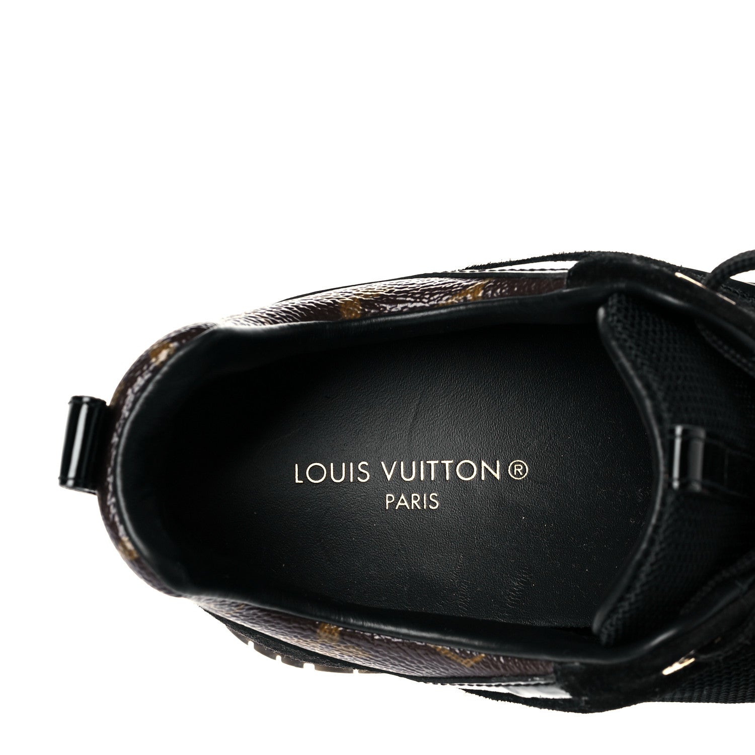 Louis Vuitton Suede Monogram Run Away Sneakers 39 Black 9 of 9
