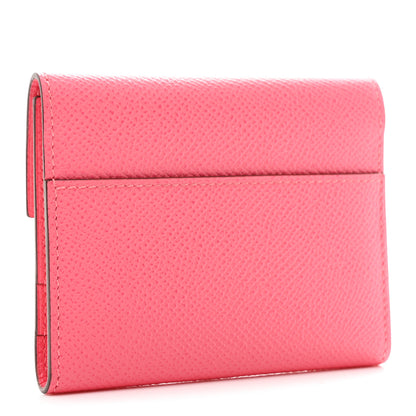 Hermes Epsom Mini Clic Card Holder Rose Azalee 3 of 6