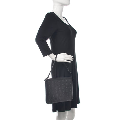 MCM Visetos Liz Shopper Tote Pouch Black 2 of 8