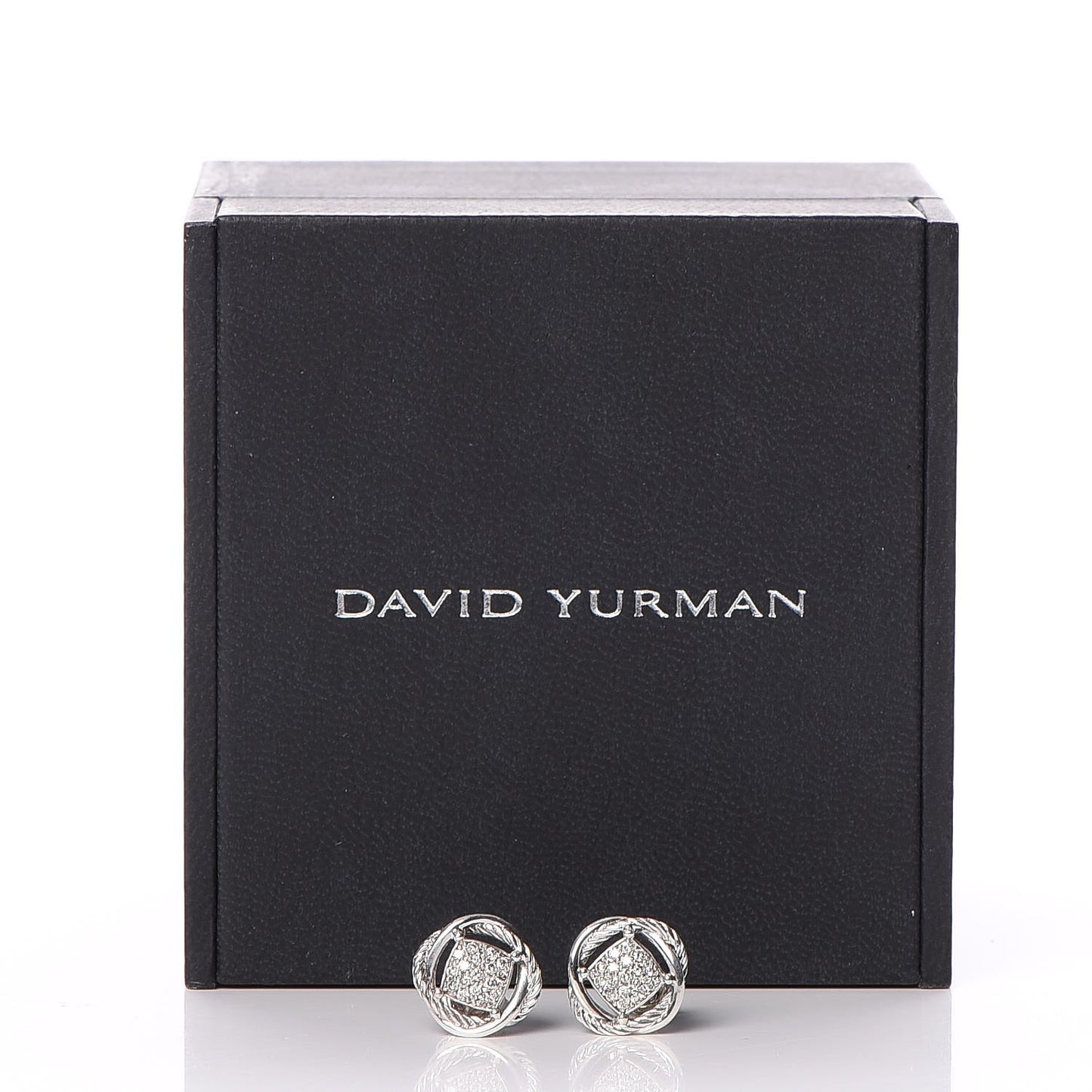 Sterling Silver Diamond 13mm Infinity Earrings