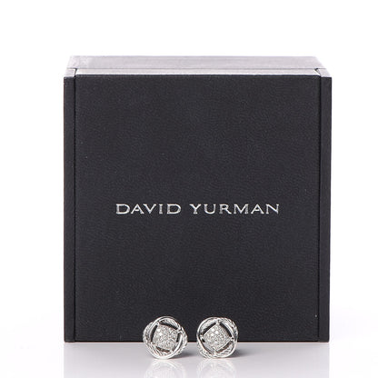 David Yurman Sterling Silver Diamond 13mm Infinity Earrings 6 of 6