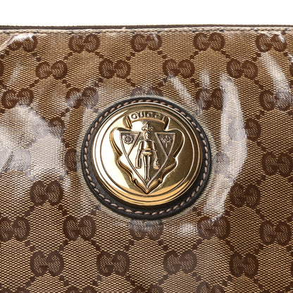 Gucci Crystal Monogram Large Hysteria Clutch Brown 8 of 10
