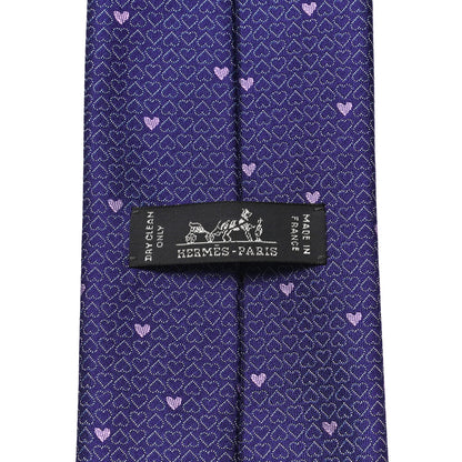 Hermes Printed Silk Mens Darling Neck Tie Violet Mauve 6 of 6