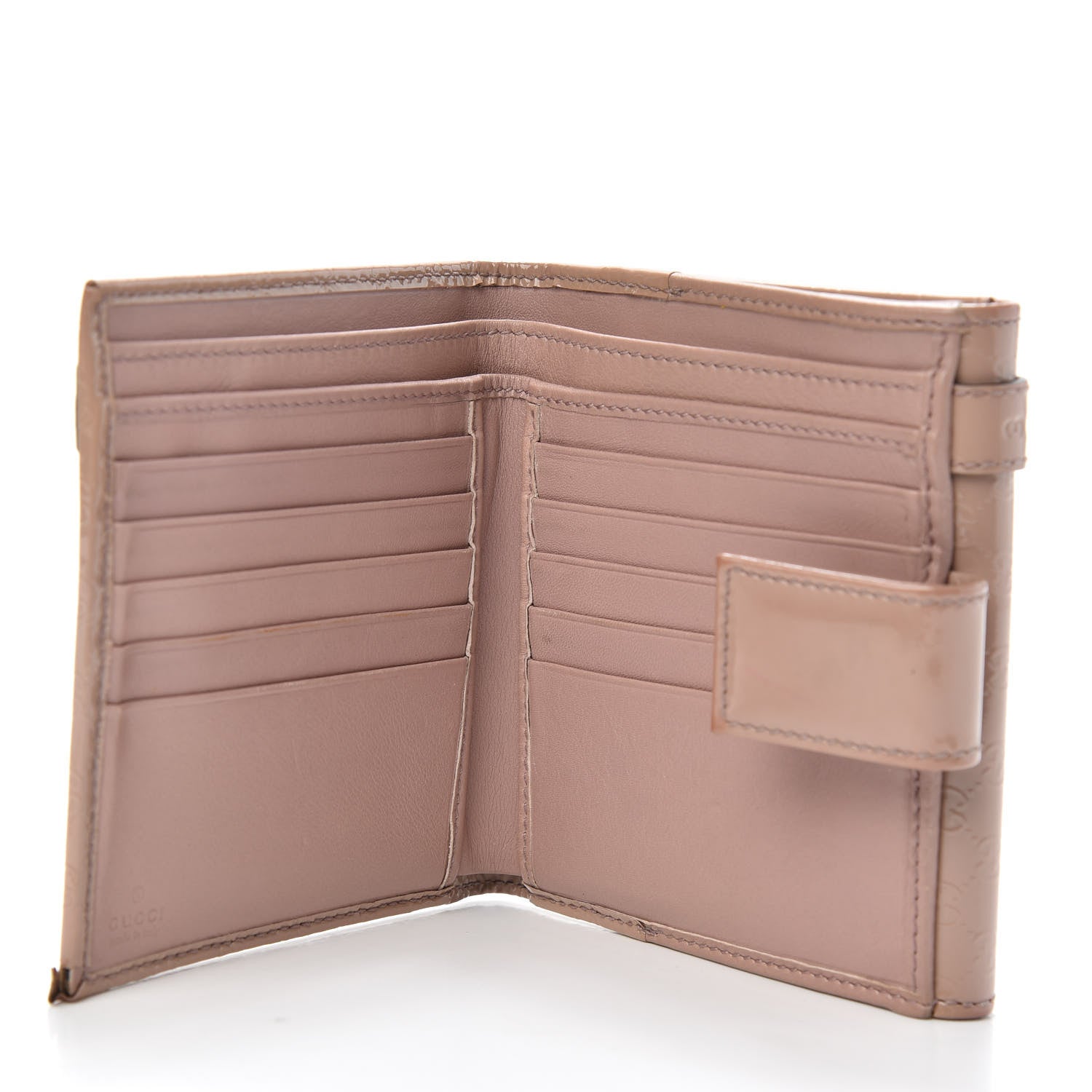 Gucci Patent Microguccissima Nice French Flap Wallet Dark Cipria 5 of 11