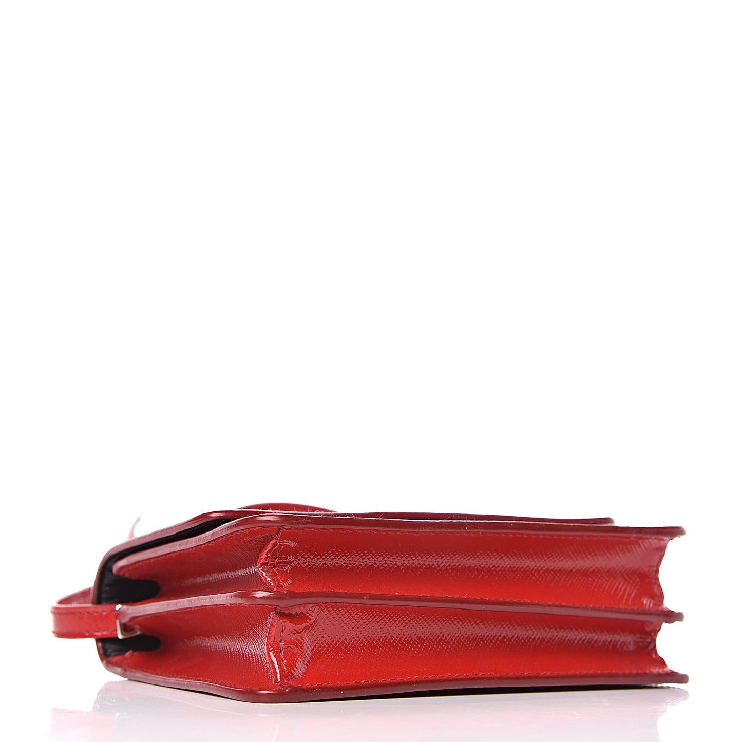 Saffiano Vernice Wallet with Strap Rosso