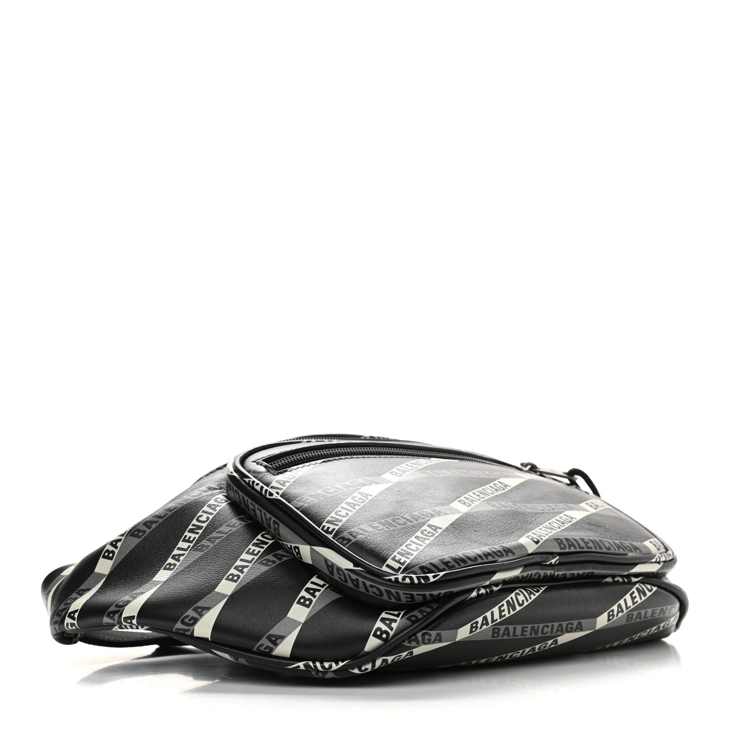 Balenciaga Smooth Calfskin Losange Monogram Explorer Belt Bag Black Grey 4 of 10