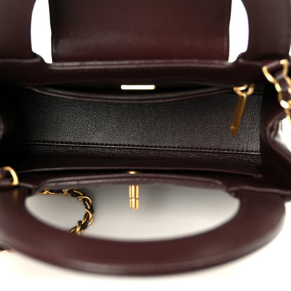 Chanel Shiny Aged Calfskin Quilted Nano Kelly Shopper Dark Brown 5 of 10
