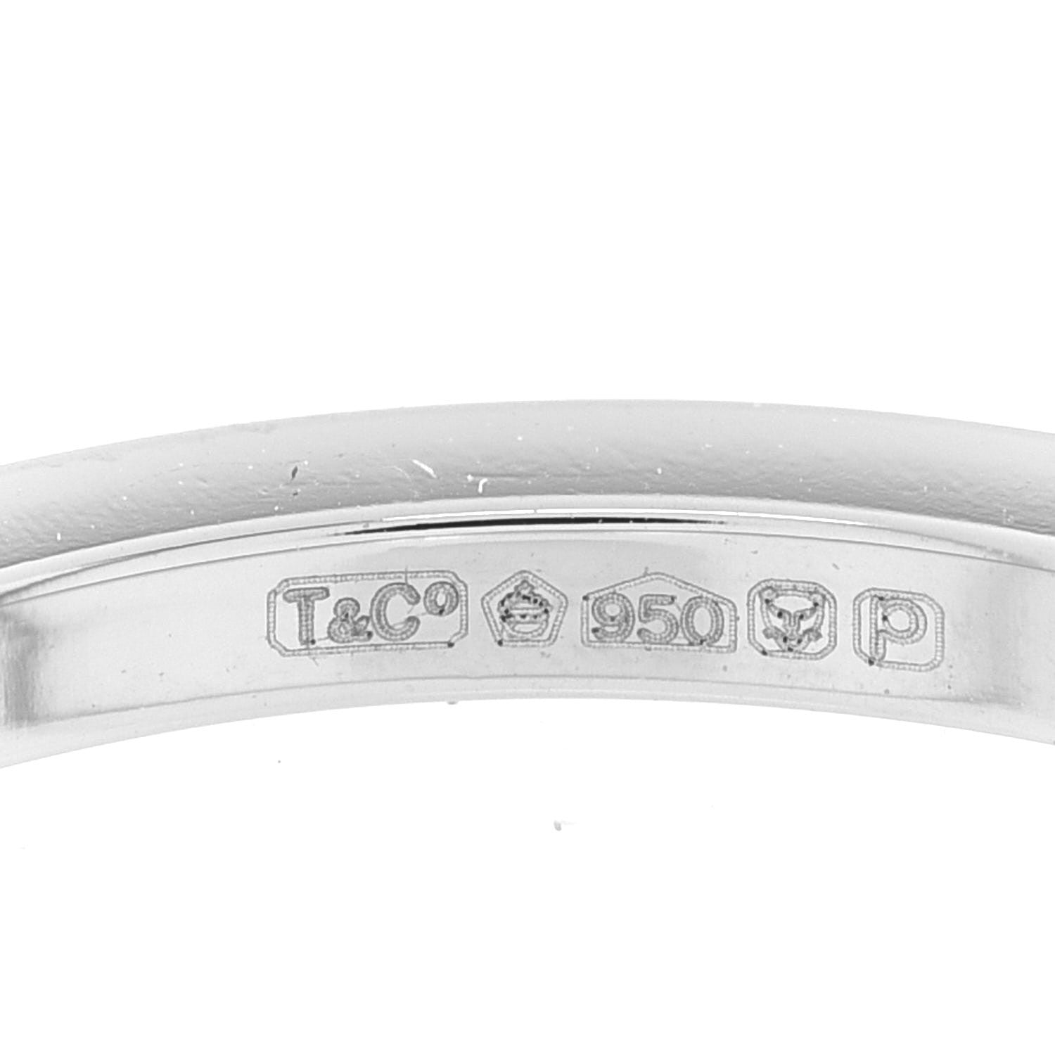 Tiffany Platinum Diamond Lucida Half Circle Wedding Band Ring 48 4.5 5 of 6