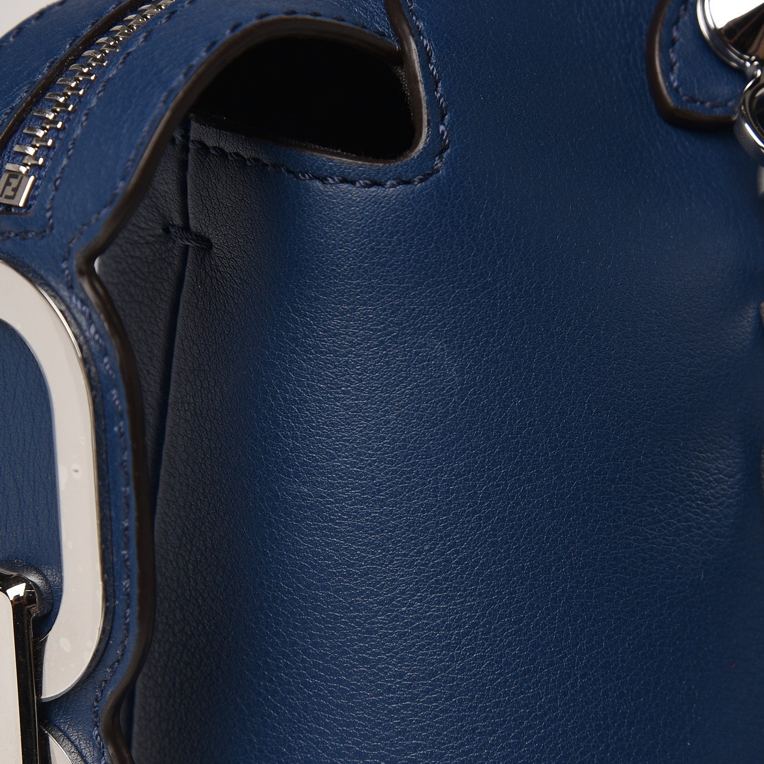 Fendi Vitello Dolce Chain Tail Medium By The Way Boston Bag Blue 9 of 11