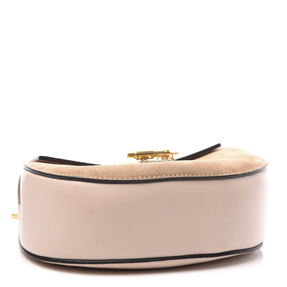 Chloe Suede Smooth Calfskin Mini Drew Shoulder Bag Cement Pink 3 of 10