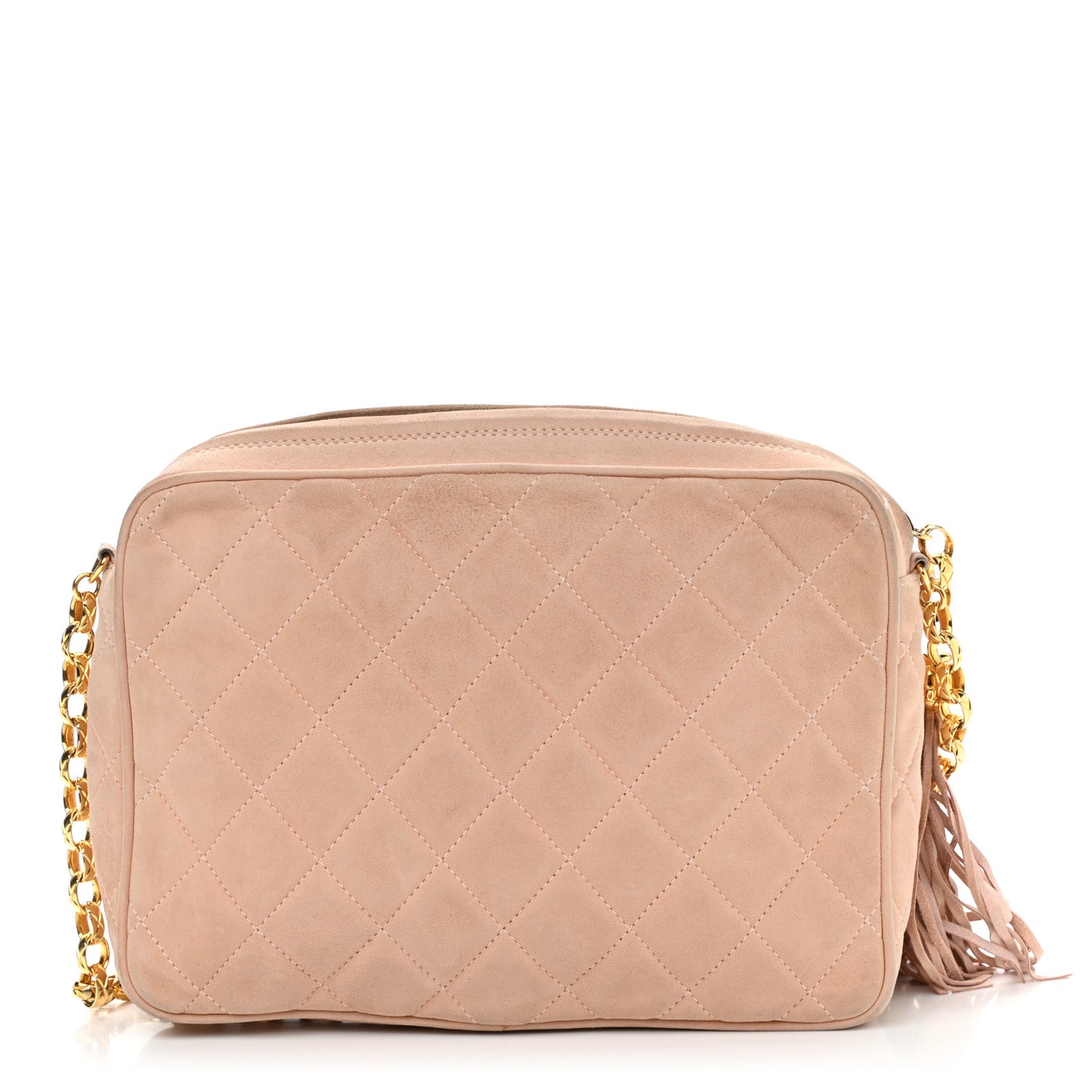 Suede Quilted CC Tassel Flap Camera Case Pink