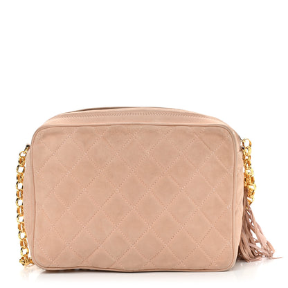 Chanel Suede Quilted CC Tassel Flap Camera Case Pink 13 of 15
