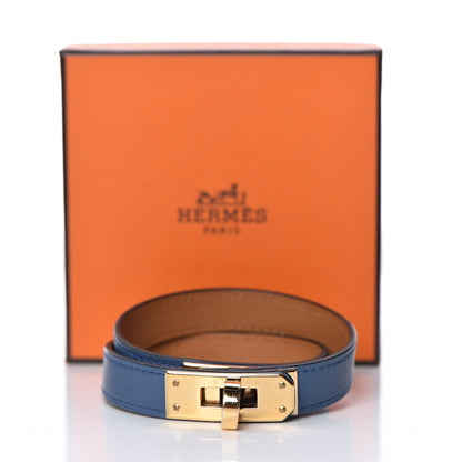 Hermes Swift Kelly Double Tour Bracelet M Bleu Agate 7 of 7