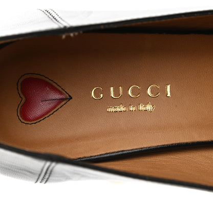 Gucci Malaga Kid Web Pearl Embellished Peyton 75mm Loafer Pumps 38.5 Black 7 of 13