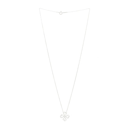 Tiffany Sterling Silver Diamond Loving Heart Clover Pendant Necklace 3 of 6