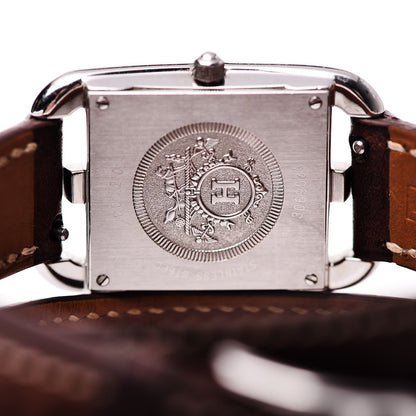 Hermes Stainless Steel Barenia 23mm Cape Cod Double Tour Quartz Watch Fauve 6 of 13