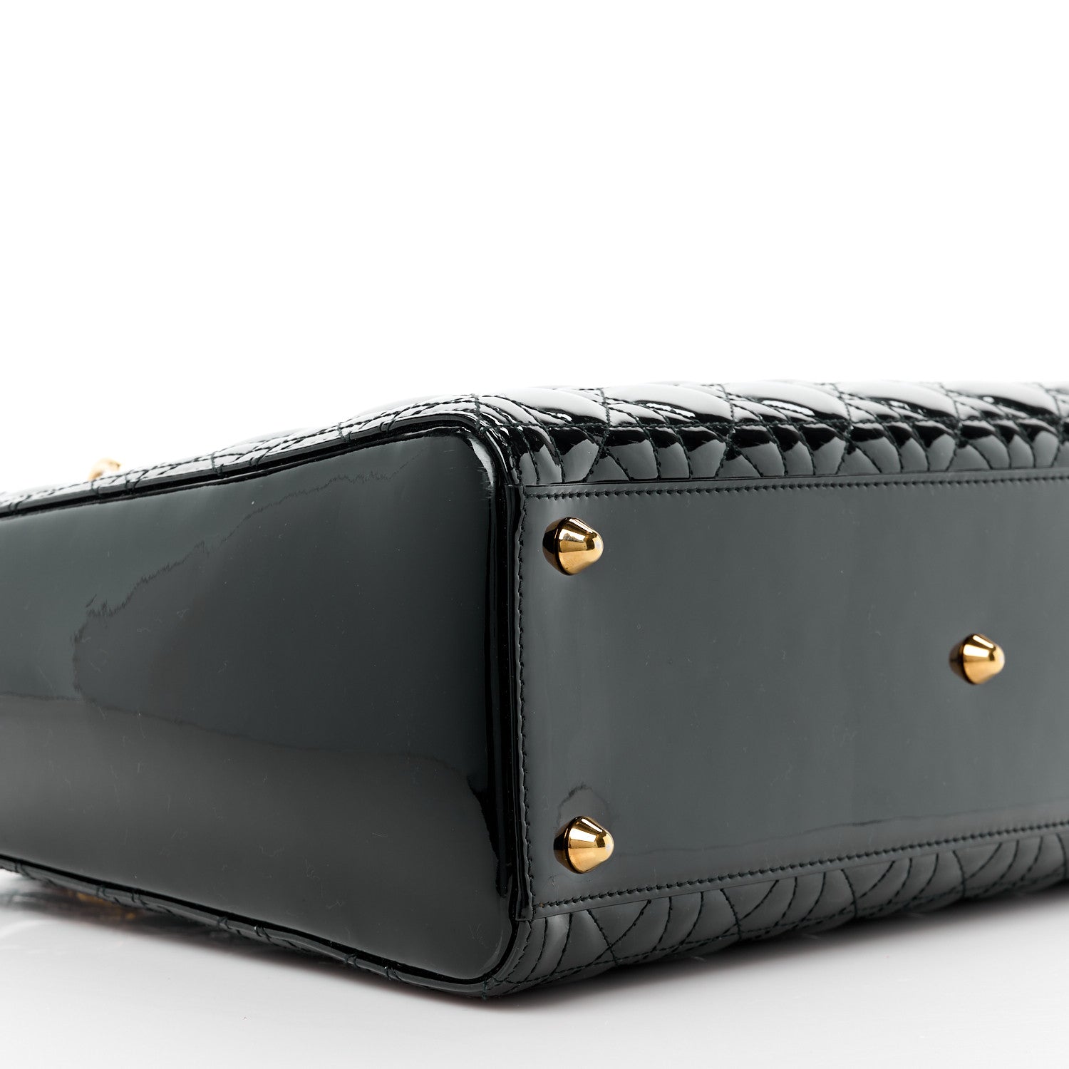 Christian Dior CHRISTIAN DIOR Patent Cannage Large Lady Dior Black 11 of 14