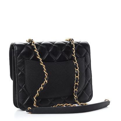Chanel Calfskin Caviar Quilted Chain Handle Flap Black 3 of 12