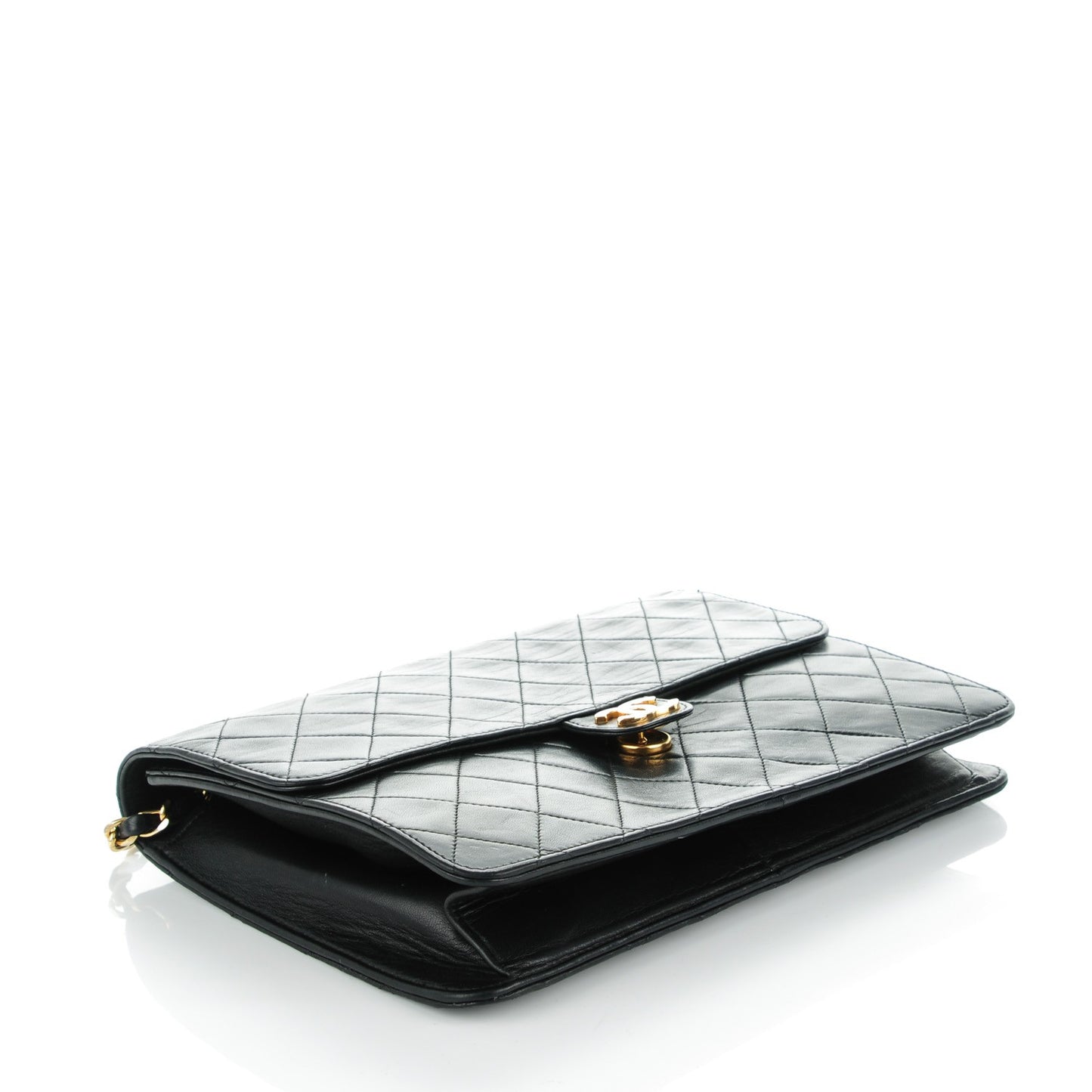 Lambskin Quilted Medium Single Flap Black
