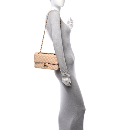 Chanel Caviar Quilted Medium Double Flap Beige 2 of 12