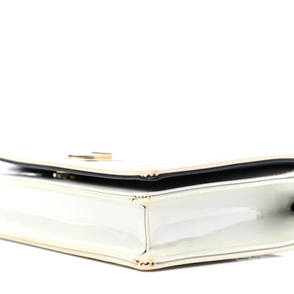 Christian Dior Patent Micro-Cannage Diorama Wallet on Chain Pouch White 8 of 9