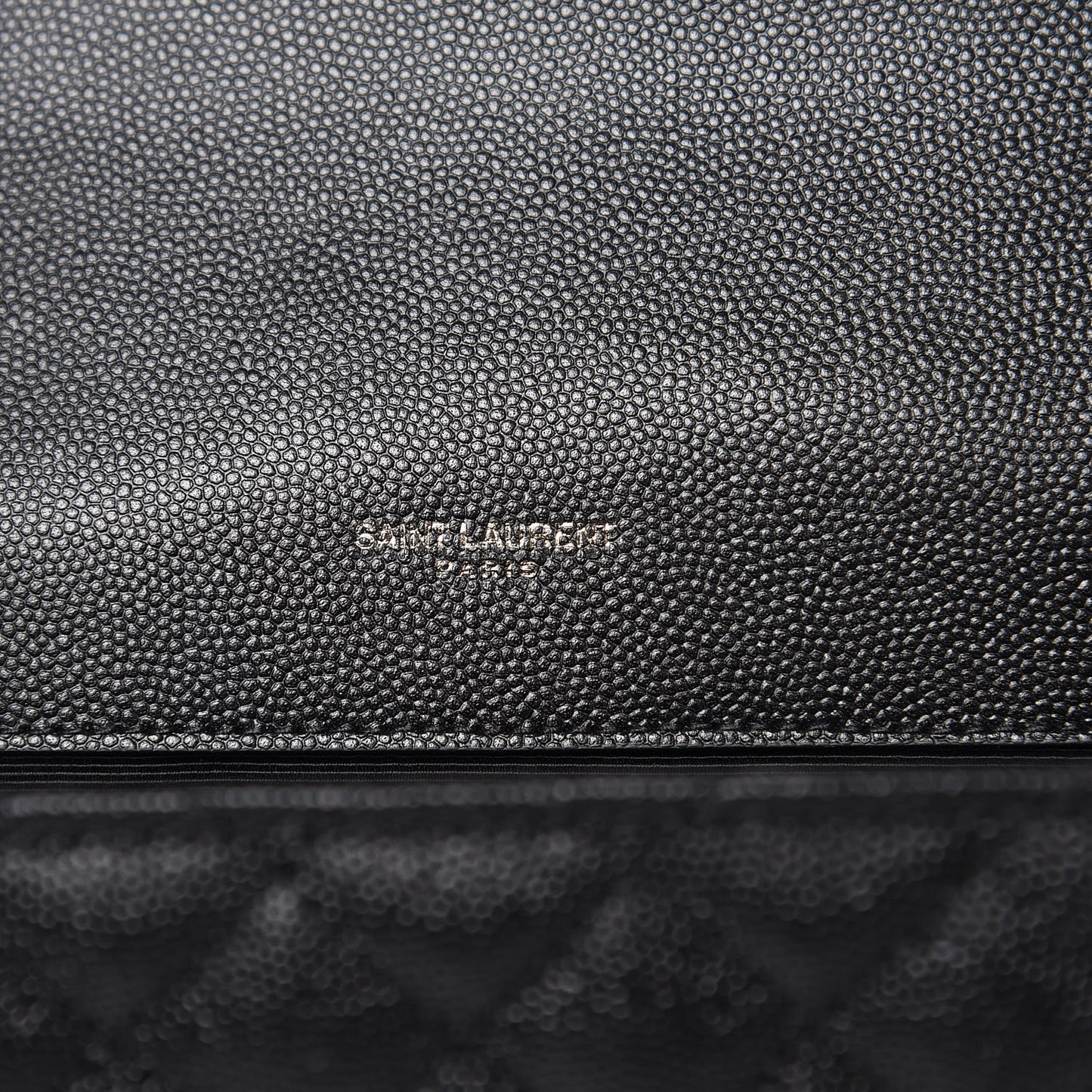 Grain De Poudre Textured Mixed Matelasse Triquilt Medium Monogram Satchel Black