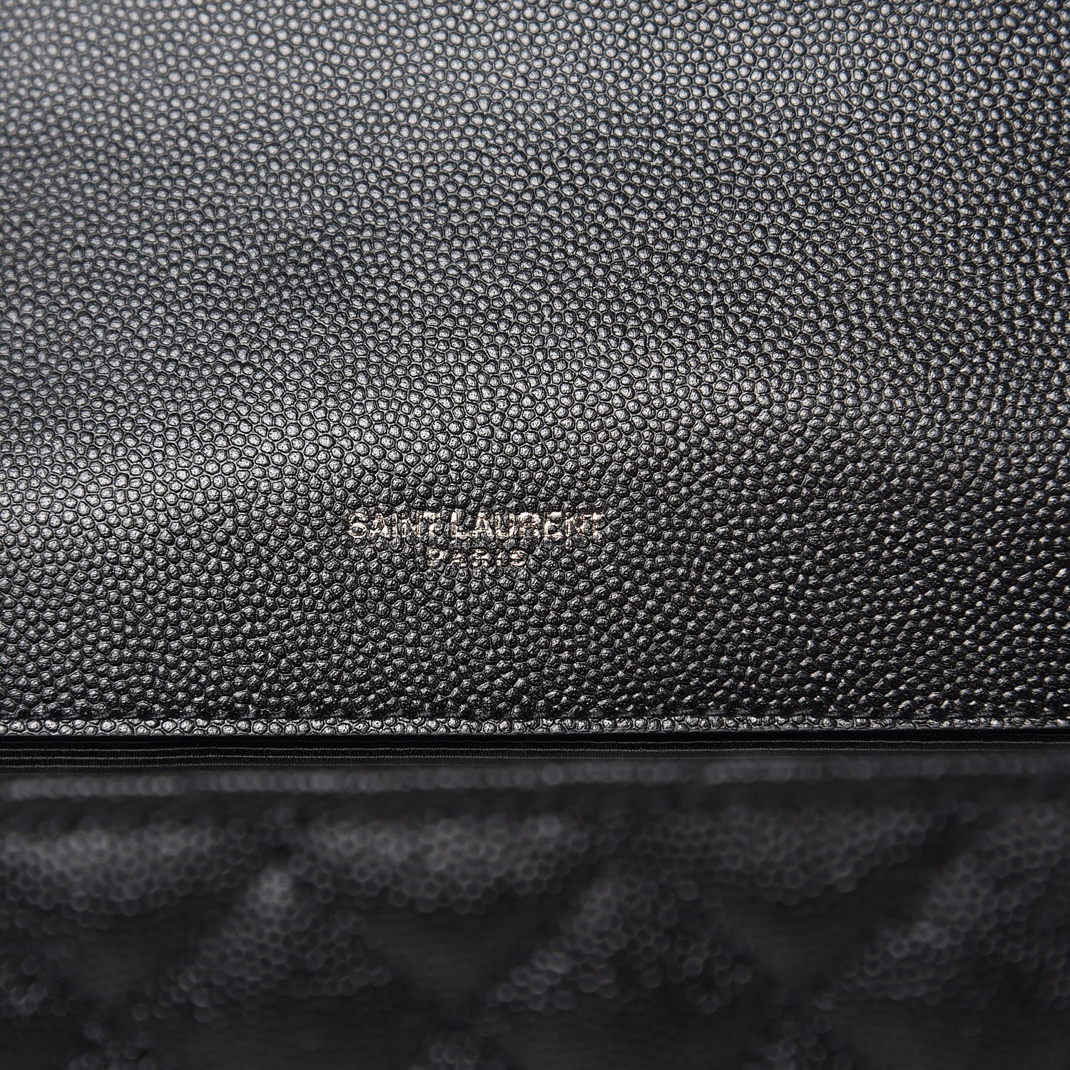 Saint Laurent Grain De Poudre Textured Mixed Matelasse Triquilt Medium Monogram Satchel Black 6 of 10