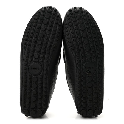 Gucci Road Calfskin Web Mens Horsebit Driver Loafers 10 Black 6 of 12