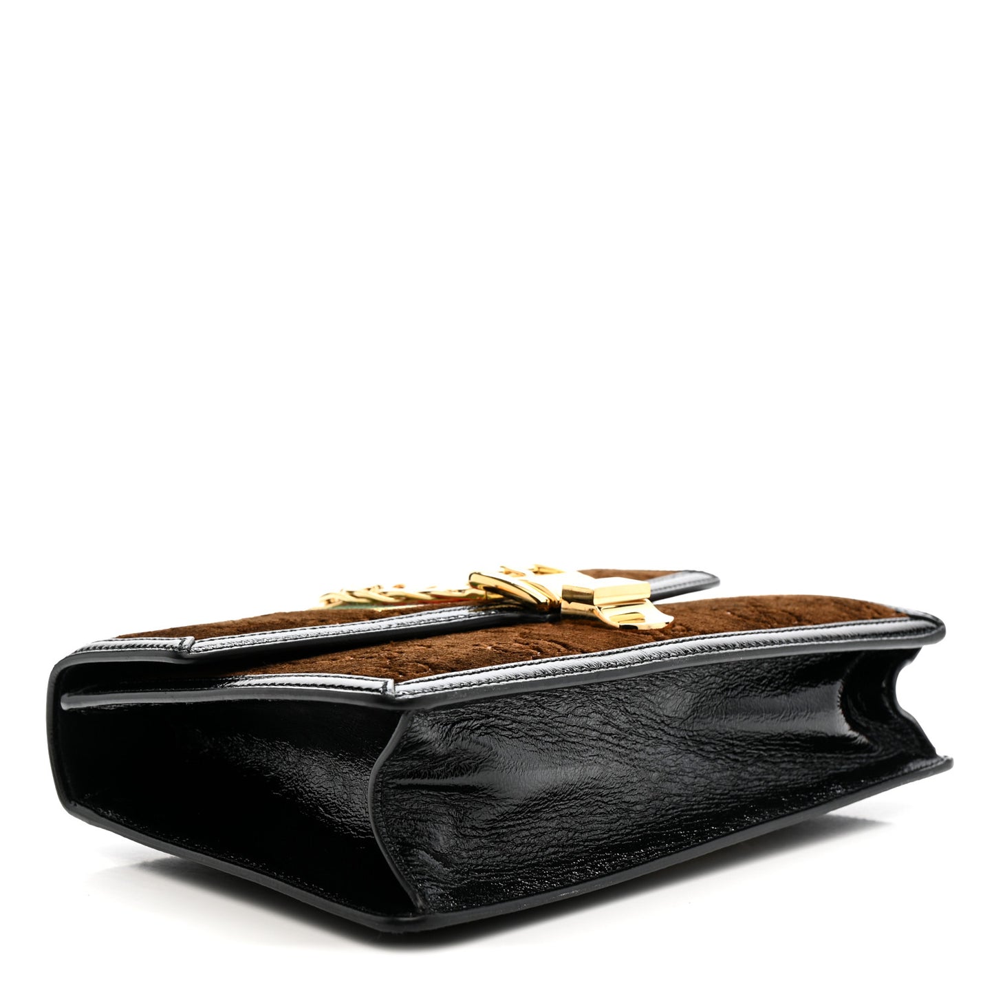 Velvet GG Monogram Web Small Sylvie Shoulder Bag Brown Black Oro Vecchio