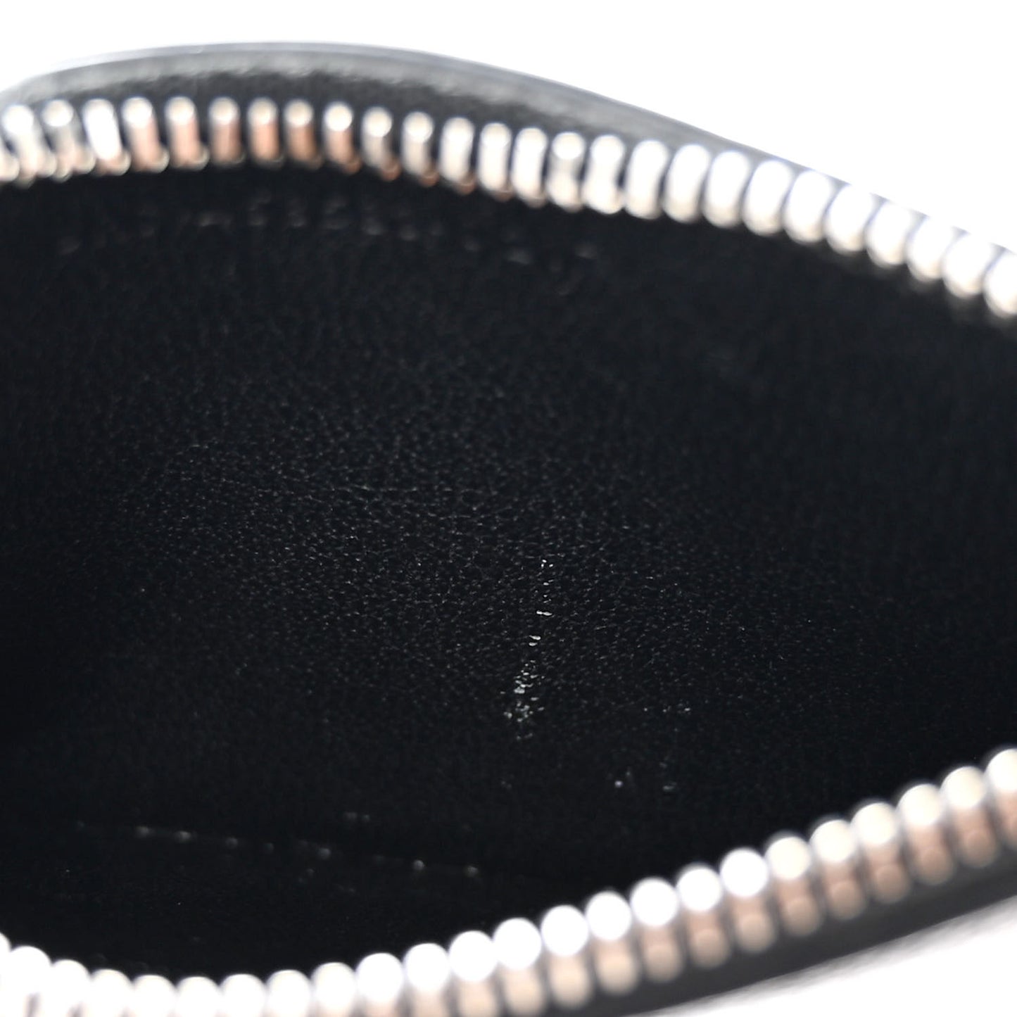 Grained Calfskin 5 Fragments Zip Pouch Card Holder Black