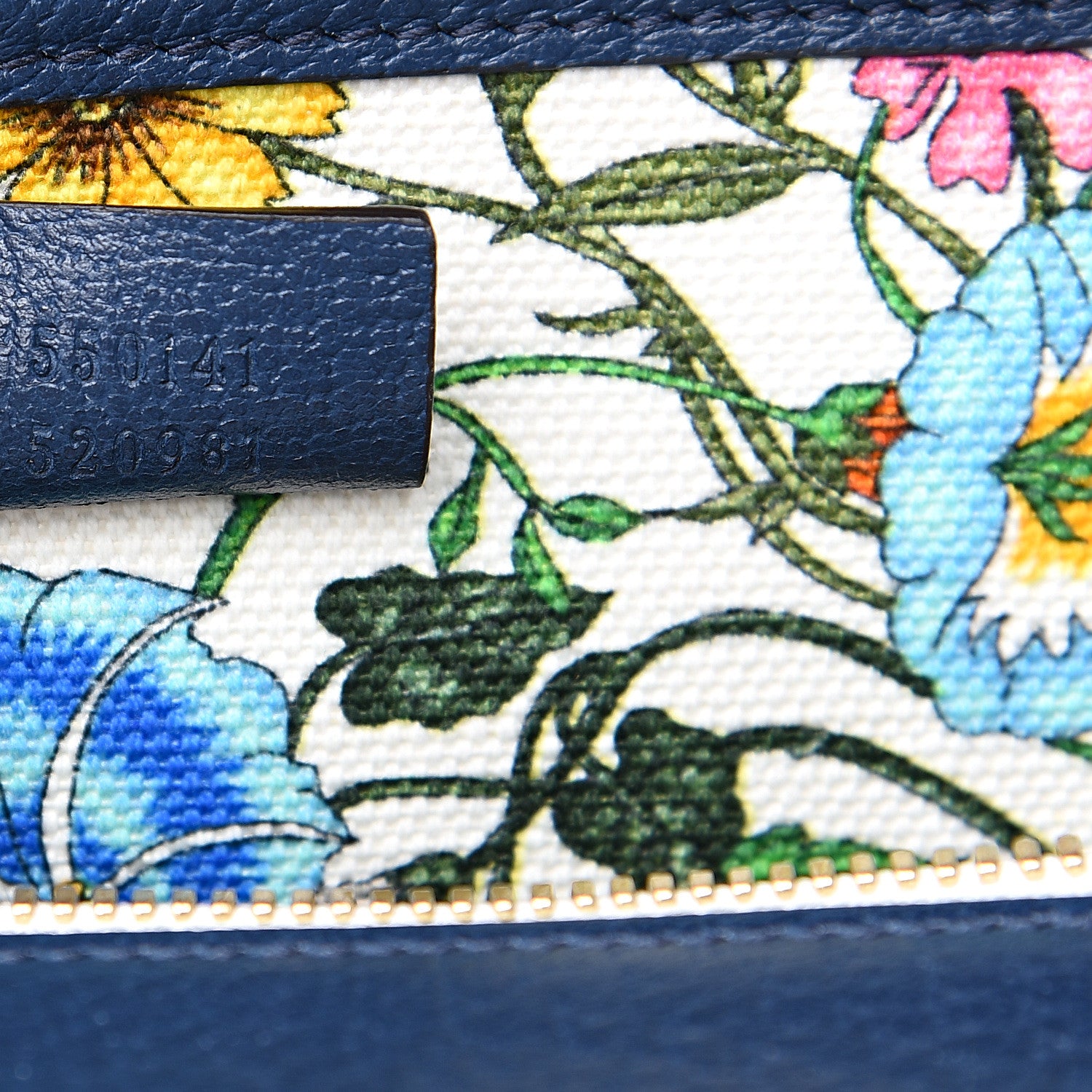 Gucci Canvas Medium Flora Tote White Multicolor Blue Agata 6 of 8