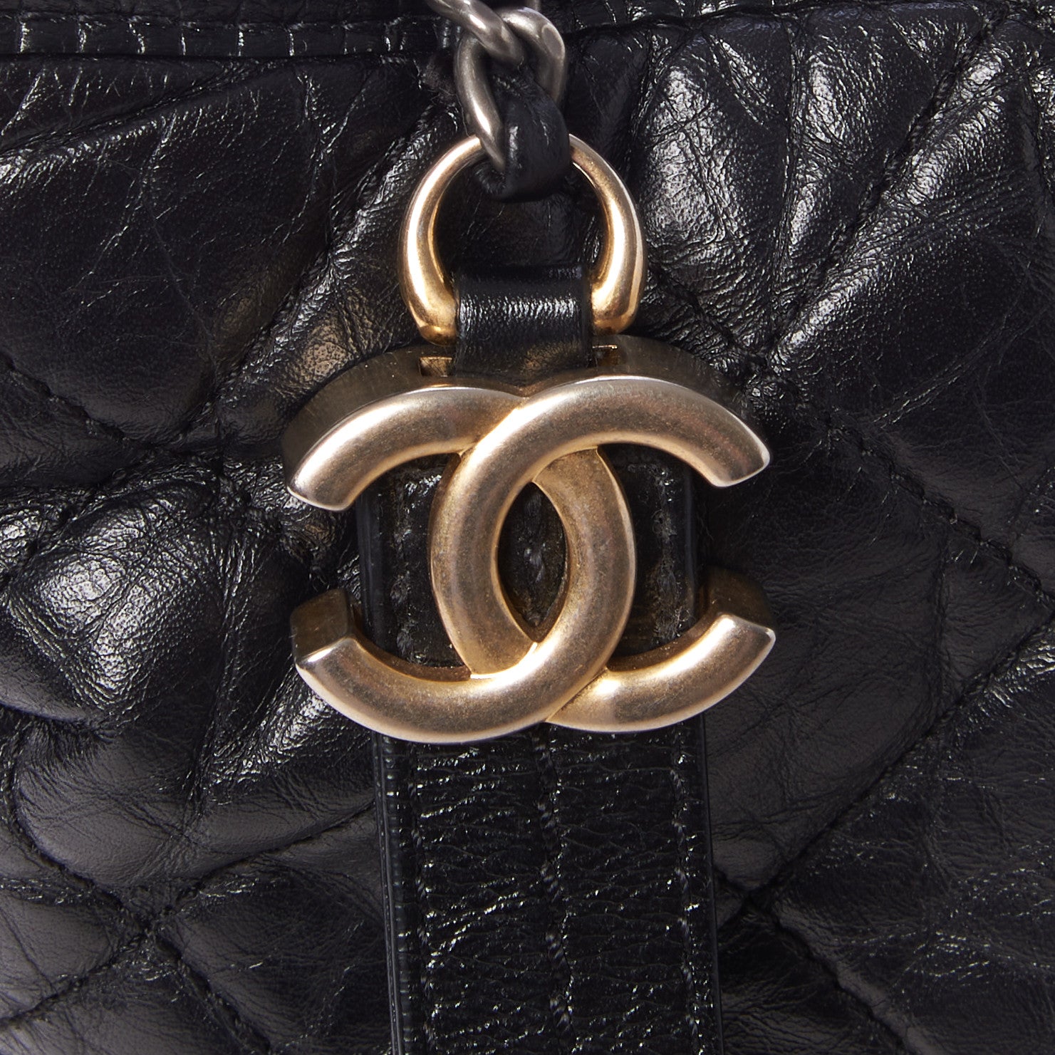 Chanel Aged Calfskin Quilted Large Gabrielle Hobo Black 7 of 9