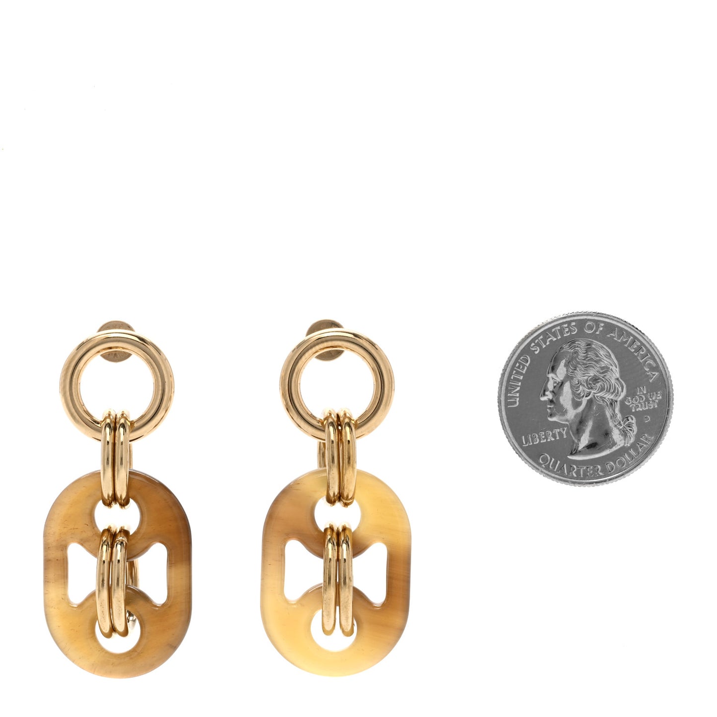 Permabrass Horn Small Eurydice Earrings