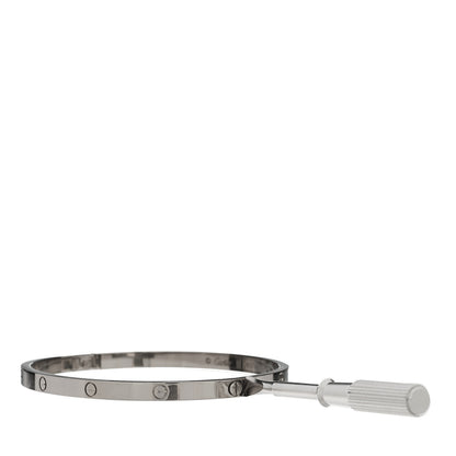 Cartier 18K White Gold Small LOVE Bracelet 17 8 of 9