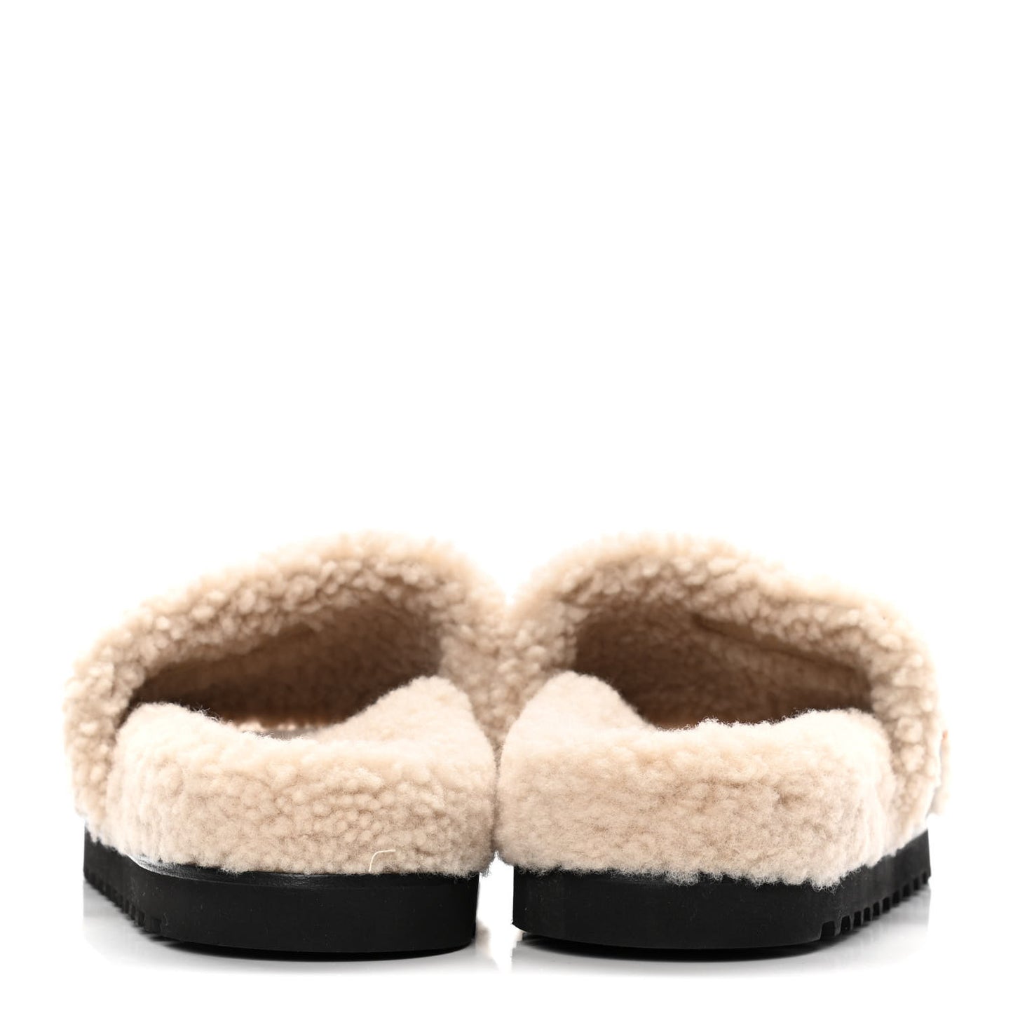 Shearling Calfskin Paseo Flat Comfort Mule 38 Beige