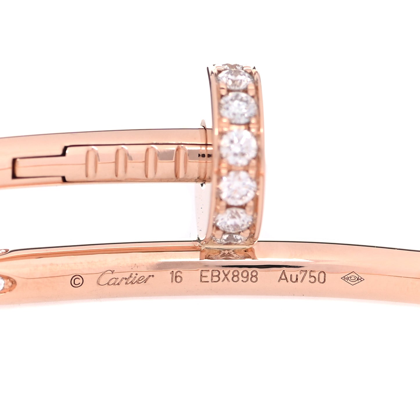 18K Pink Gold Diamond Juste Un Clou Bracelet 16