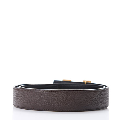 Hermes Box Togo 32mm H Belt 80 Black Chocolate 2 of 5