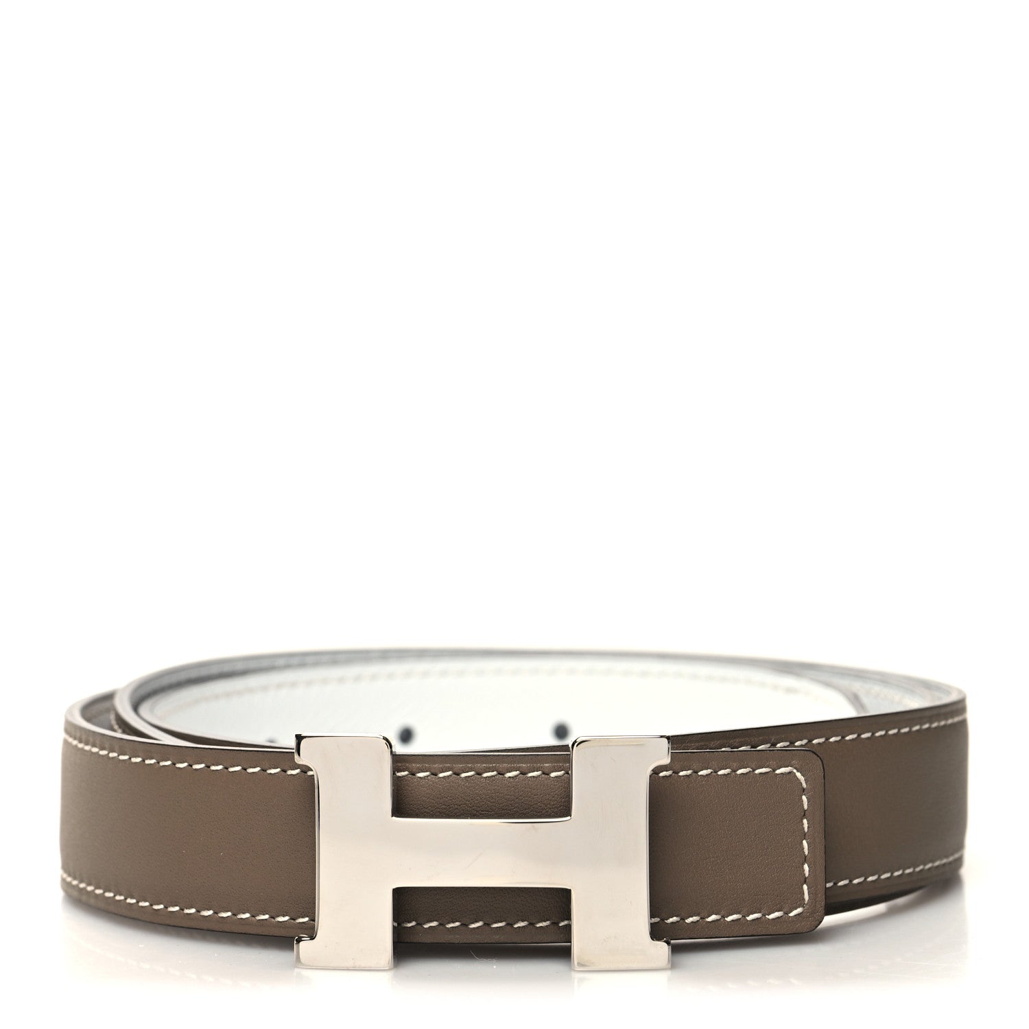 Hermes Epsom Swift 24mm Mini Constance H Belt 90 36 White Etoupe 1 of 5