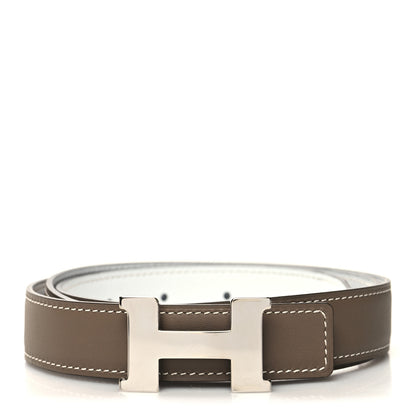 Hermes Epsom Swift 24mm Mini Constance H Belt 90 36 White Etoupe 1 of 5