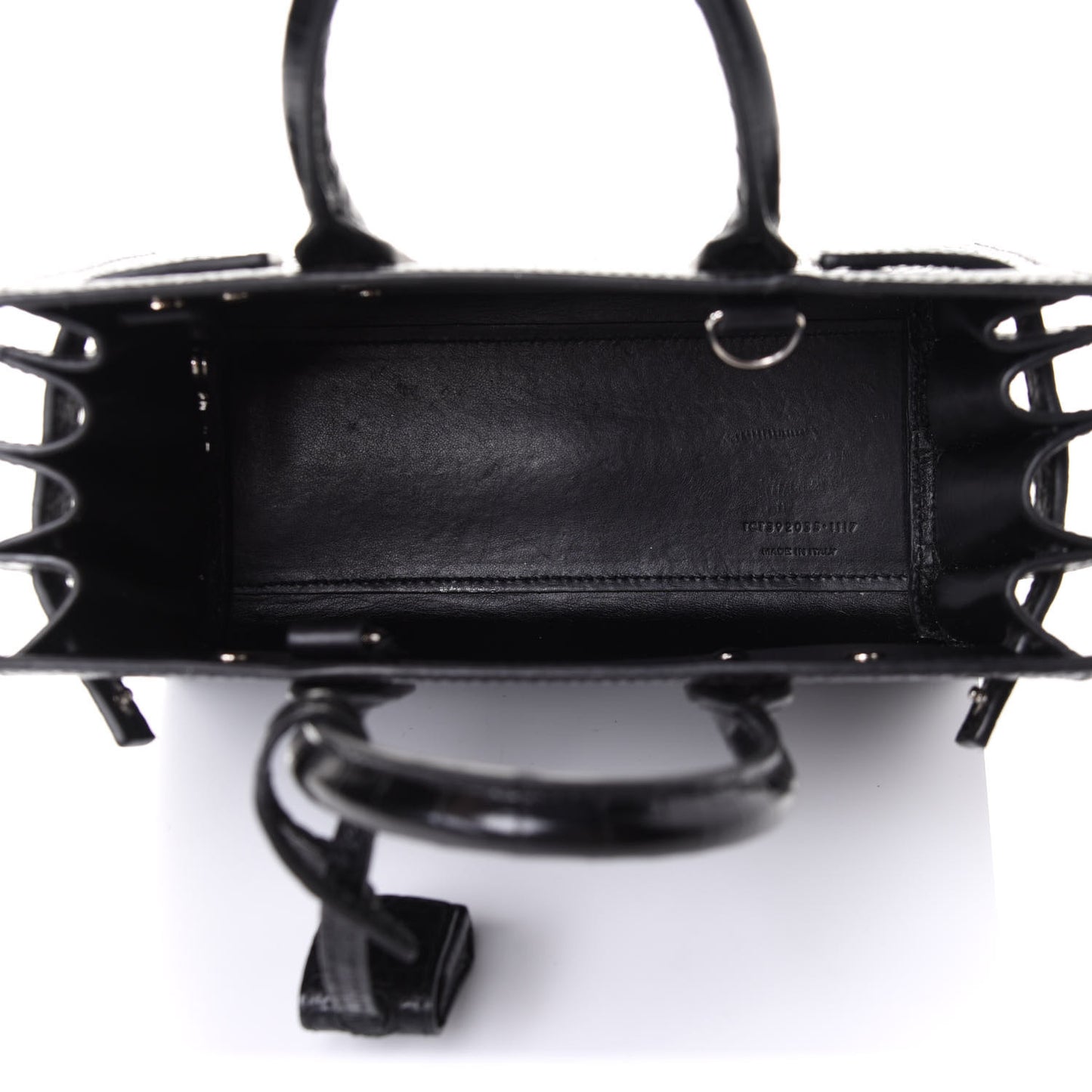Calfskin Crocodile Embossed Nano Sac De Jour Black