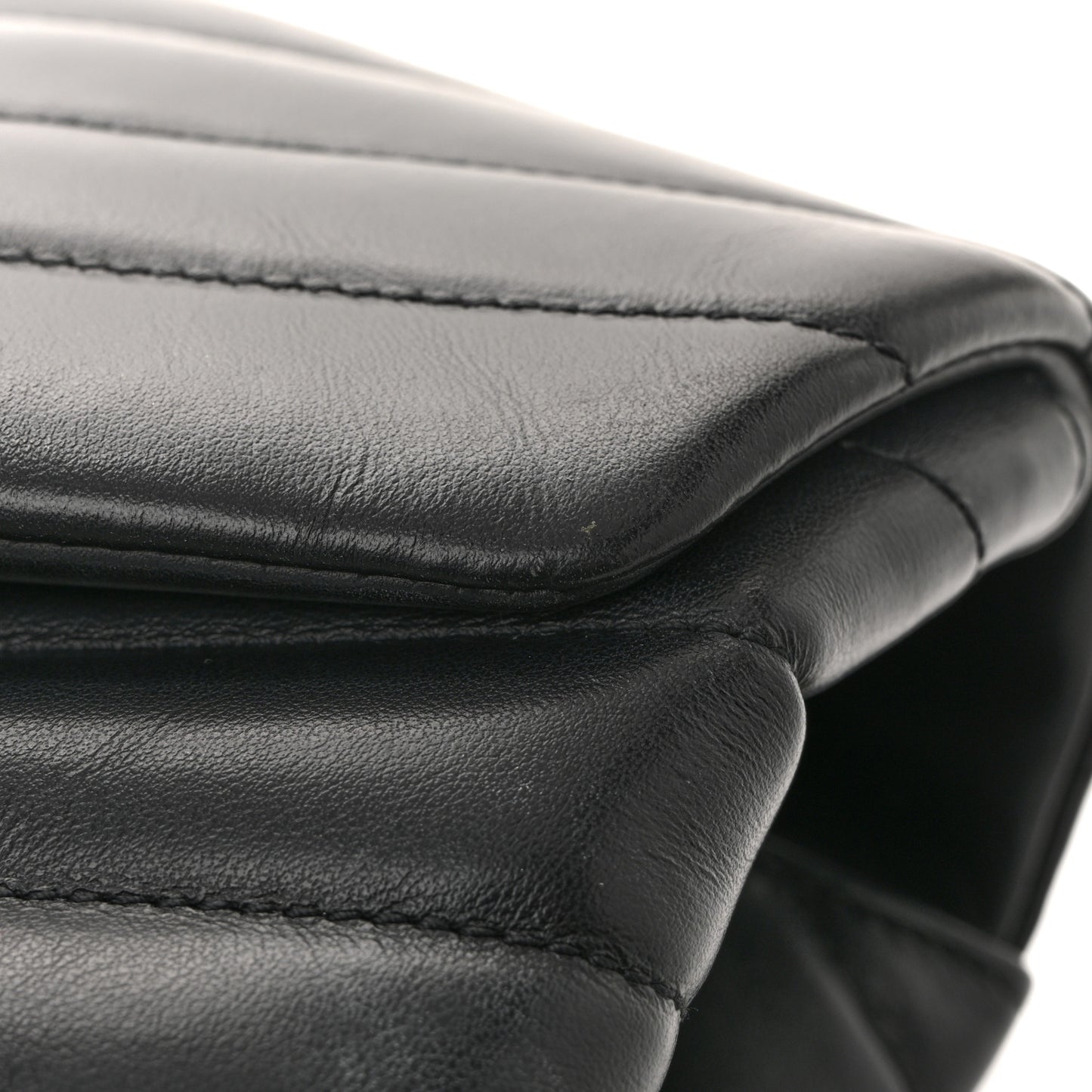Calfskin Y Quilted Monogram Monochrome Large Loulou Chain Satchel Black