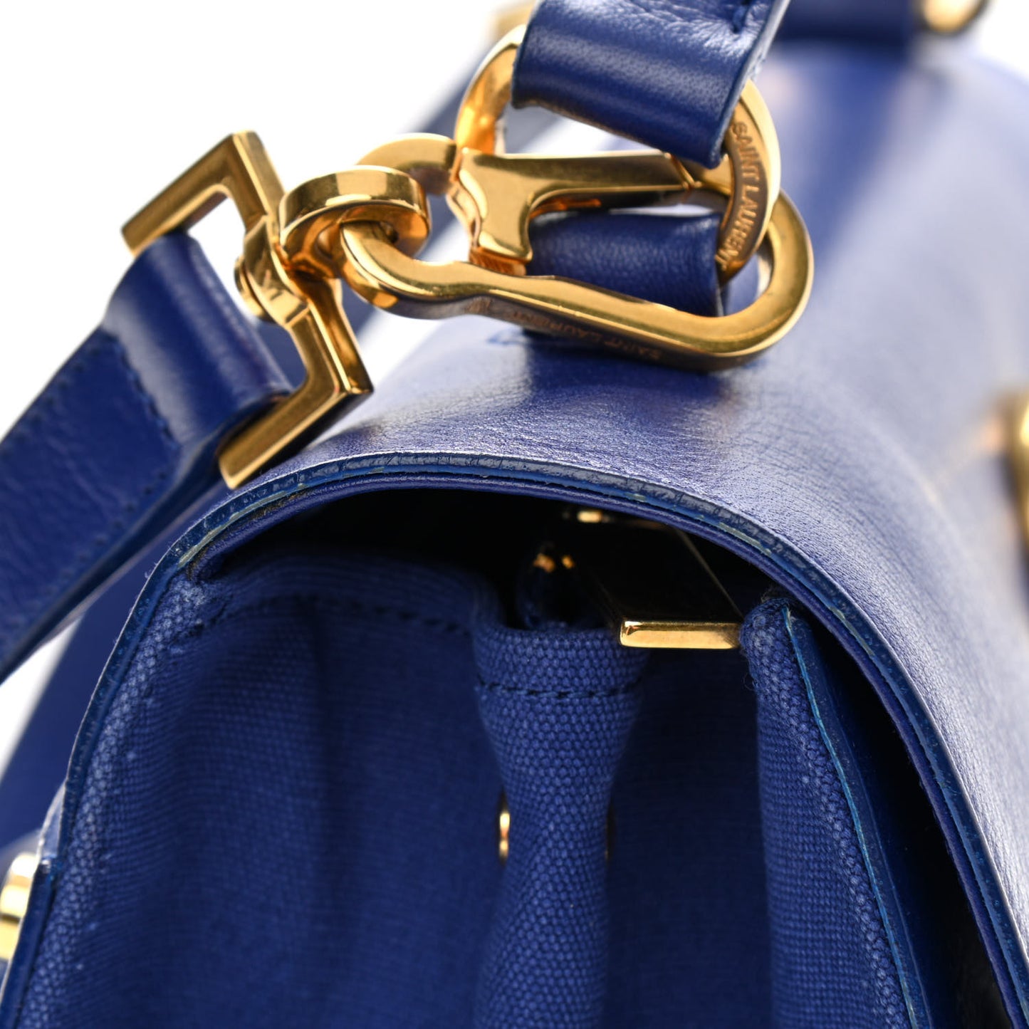 Calfskin Canvas Small Muse Two Blue