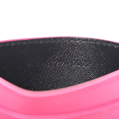 Saint Laurent Grain De Poudre Matelasse Chevron Monogram Credit Card Case Fresh Fuxia 7 of 8