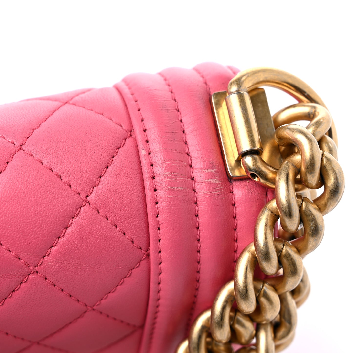 Lambskin Quilted Medium Boy Flap Pink