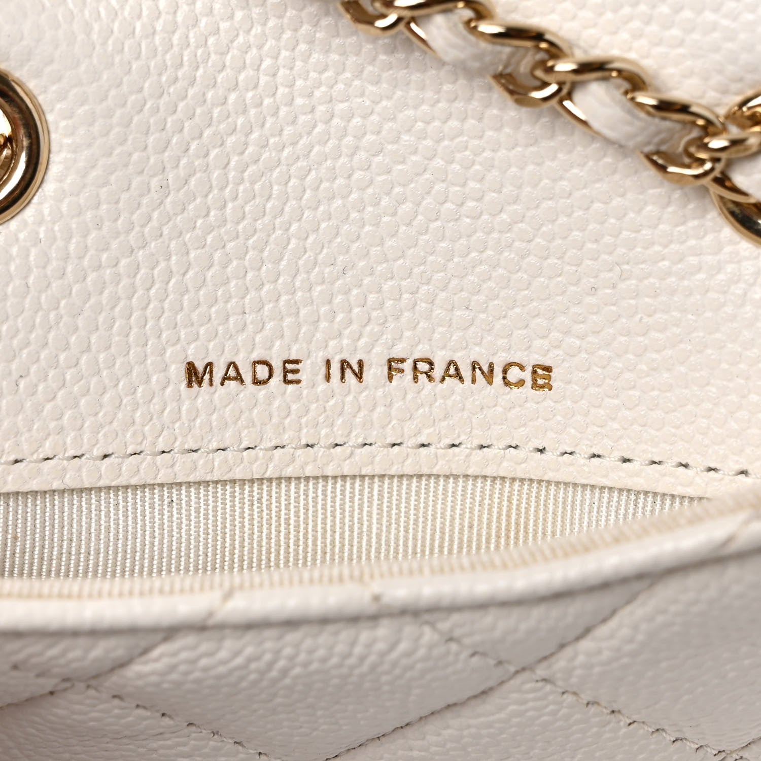 Chanel Caviar Quilted Mini Chain Belt Bag White 6 of 10