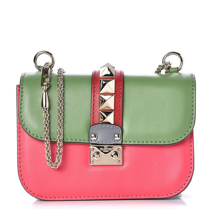 Valentino Garavani Vitello Small Glam Lock Rockstud Flap Green Deep Rose Grey Scarlet 1 of 6