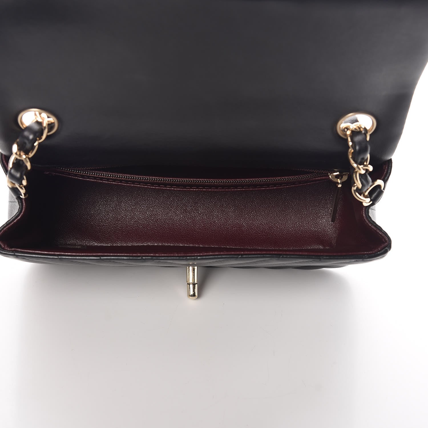 Chanel Lambskin Chevron Quilted Mini Rectangular Flap Black 5 of 9