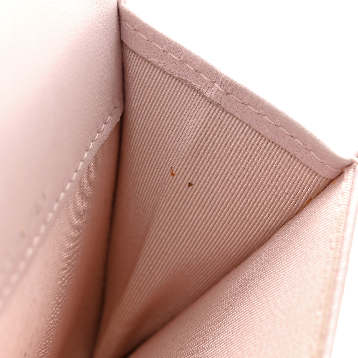 Lambskin Quilted Flap Card Holder Light Pink