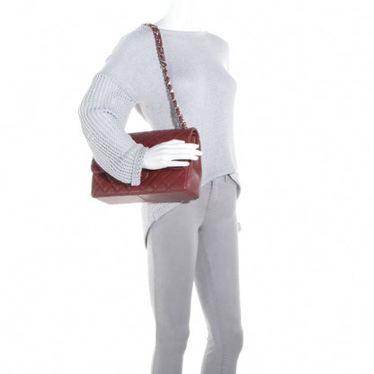 Chanel Caviar Jumbo Double Flap Dark Red 2 of 8
